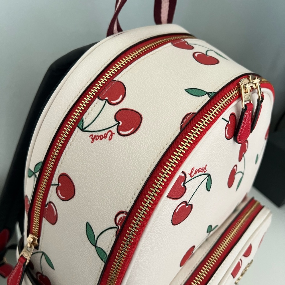 Coach Court Backpack With Heart Cherry Print - Picture 4 of 12